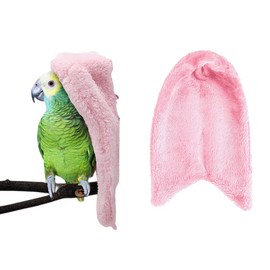 OTKARXUS Comfort Corner Fleece Bird Blanket,1PC Winter Warm Parrot Cage Snuggle Hut,Cage Bird Nest Parrot Bed for Parakeet Cockatiel Parrots Cockatiels (S, Pink)
