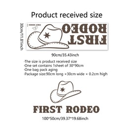 First Rodeo Decal - Rodeo Theme Wall Decal,Western Themed 1st Birthday Decorations,Wild West Rodeo Birthday Party Photography Background (First Rodeo Decal)