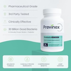 Probiótico – Probióticos de fuerza avanzada con prebióticos: 30B CFU – Digestión, post-antibiótico, salud del colon, salud intestinal y soporte del si