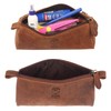 Rustic Town Leather Pencil Case - Zippered Pen Holder Pouch