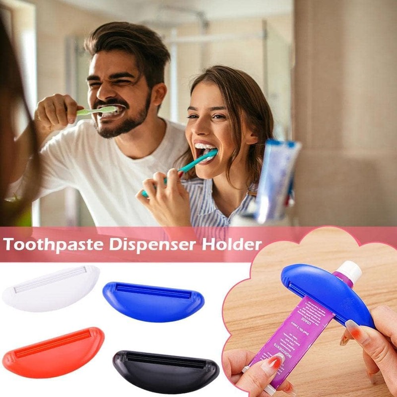 White Plastic Tube Squeezer Toothpaste Dispenser Holder for Bathroom Daily