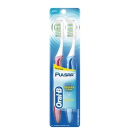 Pulsar Soft Bristle Toothbrush Twin Pack, Colours May Vary (Pack of 2)