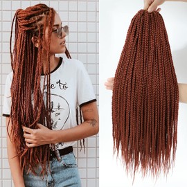 Box Braids Crochet Hair 18 Inch 1 Pack 350 Color Goddess Box Braids Crochet Hair Pre Looped 3x Box Braided Crochet Hair Synthetic Braiding Hair Crochet Braids Hair for Black Women-1 Pack 350