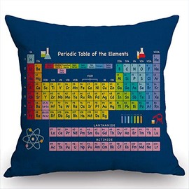 Swono Periodic Table of The Elements Decorative Cotton Linen Throw Waist Pillow Case Cushion Cover Pillowcase 18x18 Inches
