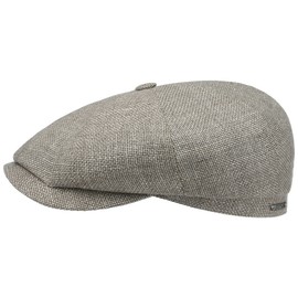 Stetson Hatteras Ellington Flat Cap - Mottled Hat - Classic Flat Cap - Wide Fit Style - Made in the EU - Men and Women - All Year Round, grey-beige