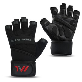 TALENT WORKS Workout Gloves for Men and Women Gym Weightlifting Gloves with Wrist Wrap, Ventilation,Extra Grip and Full Plam Padding for Exercise, Training, Pull ups, Fitness, Climbing (Small)