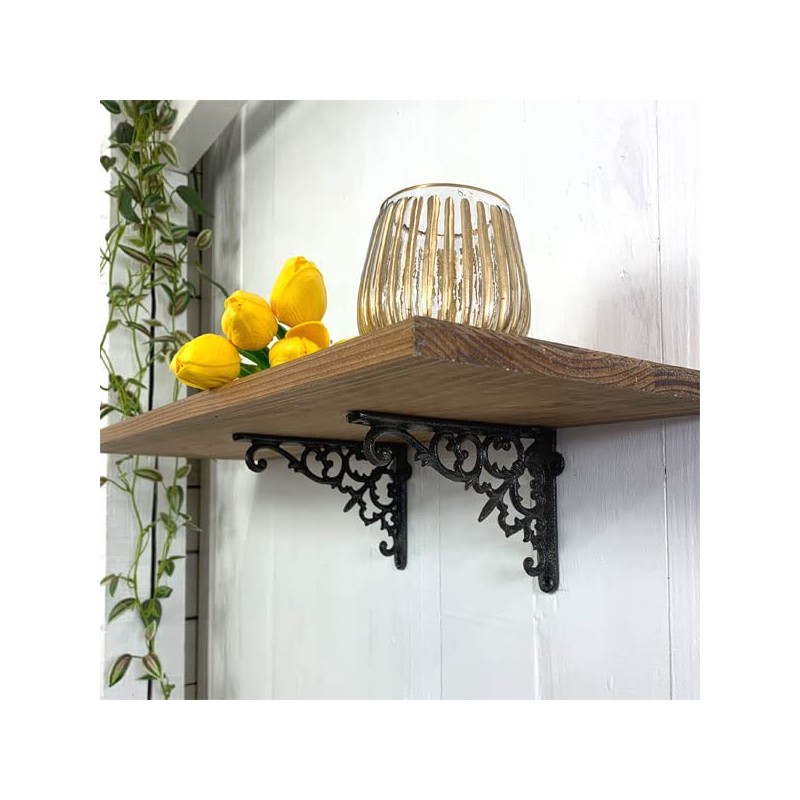 [Set of 2] Shelf Bracket, Iron Antique Style Bracket, Cast
