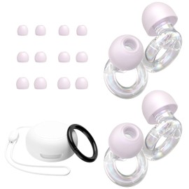 JUSTRVN Ear Plugs for Concert, 2 Pairs of Noise Reduction Earplugs 25dB-30dB with 8 Ear Tips&Carry case,Reusable Hearing Protection earplugs for Sleep,Social,Work,Focus&Noise Sensitivity