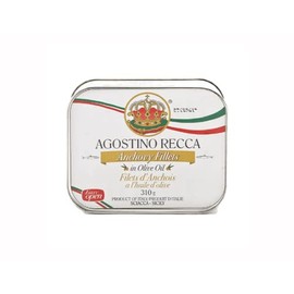 Agostino Recca Fillets of Anchovies in Olive Oil | Italian Anchovy Fillets in Oil | 10.93 Oz (Pack of 1)