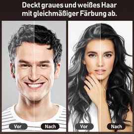 500 ml Hair Colour Black, Natural Black Hair Dye Shampoo, Black Hair Dye, 3-in-1 Against Grey Hair, Instant Hair Colour Shampoo, Hair Dye, Instant Hair Colour Shampoo for Men and Women