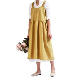 Nanxson CF3088 Women's Cotton Linen Apron Kitchen Apron Bib Apron Work Apron, yellow
