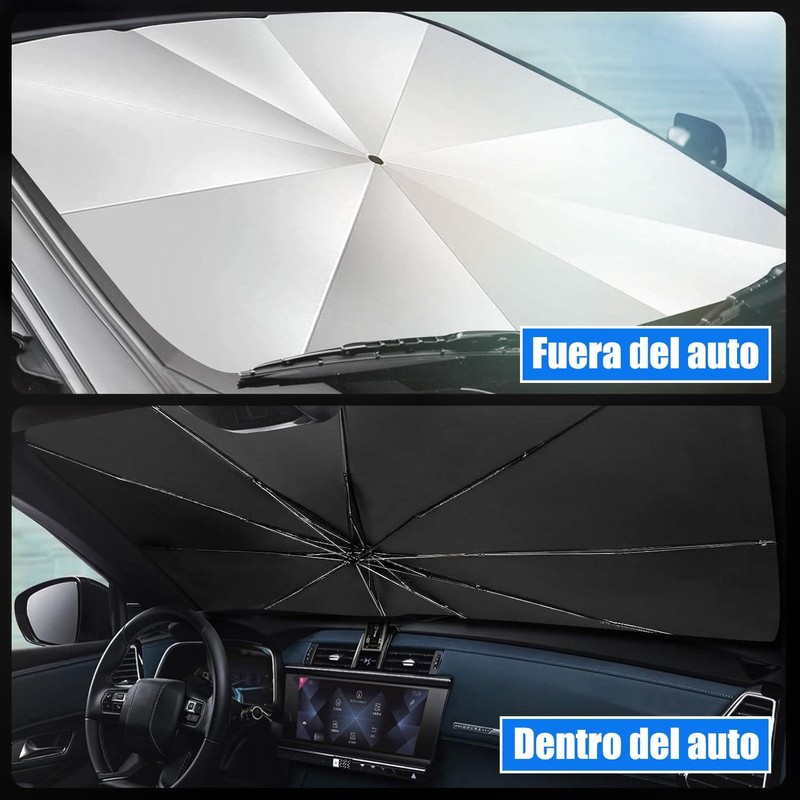 Parasol para Auto Plegable Tipo Sombrilla 79x140 cm con Protección