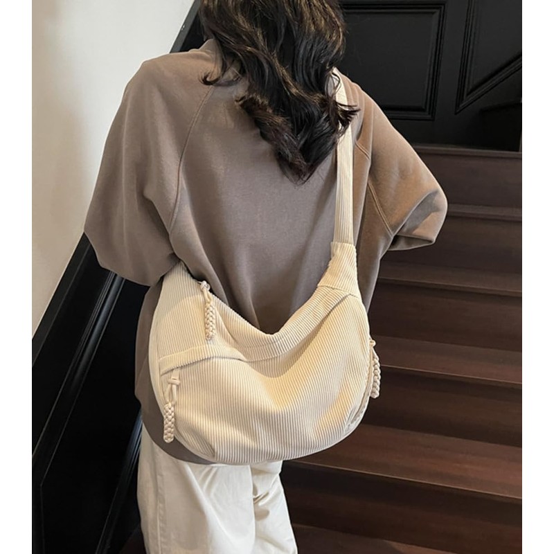 Nylon Crescent Crossbody Bag for Women Shoulder Tote Handbag Casual