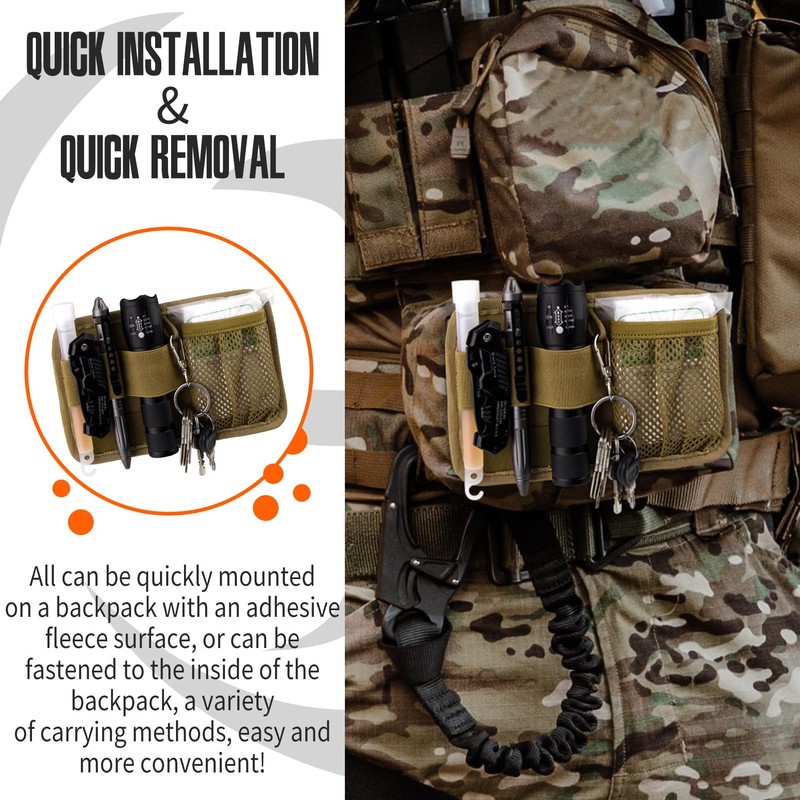 bvya Tactical Bag Insert Modular Panel Organizer Utility Admin Pouch