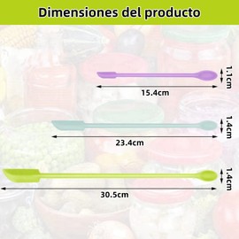 THJOPOKEEL Mini espátula de silicona de 9 piezas, espátulas largas de maquillaje, espátula pequeña de silicona, reutilizable, pequeña espátula telescópica de silicona para frascos, botellas de cocina