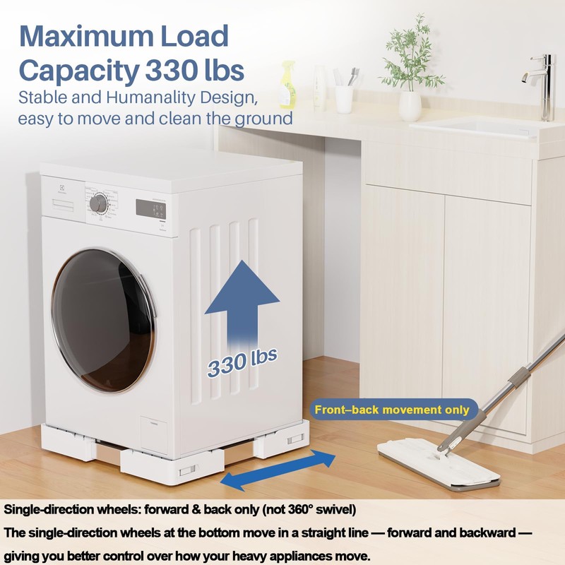 Adjustable Appliance Rollers Heavy Duty, Mobile Mini Fridge Stand Washer