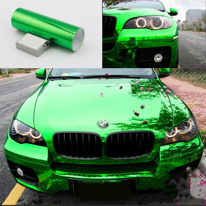 DIYAH High Gloss Green Chrome Mirror Vinyl Car Wrap Sticker