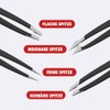 Premium 4-in-1 Tweezer Set, Stainless Steel, Modern, Black