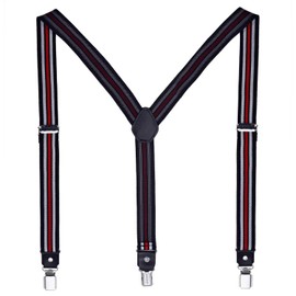 DonDon Men's Fashion Braces Suspenders 2,5 cm 1,0" Wide with 3 Clips in Y-Form Elasticated and Adjustable Length