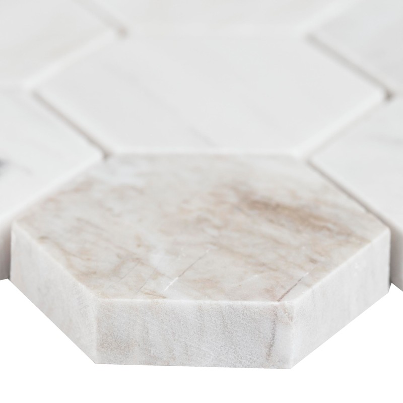 MSI Angora Polished 2' Hexagon Marble Mosaic Tile for Kitchen,