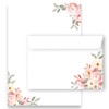 Letter Paper / Envelope Set Elegant with Roses in Dusky
