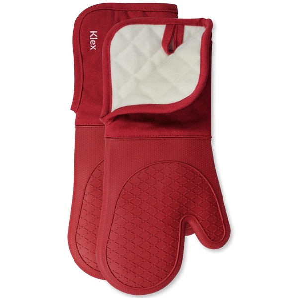 Klex Extra Long Silicone Oven Mitts, 932°F Degrees Heat Resistance