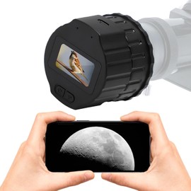 Wi Fi Telescope Camera, 256GB Wire Less Electronic Eyepiece Supports HD Video Recording and 16MP Photos, for 28mm to 50mm Telescope, Astrophotography Camera