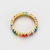 Michooyel 18K Gold Plated Emerald Cut Eternity Band Ring Rainbow