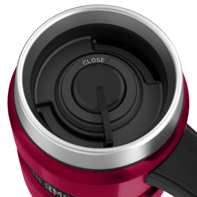 Thermos Travel Mug, Stainless Steel, Raspberry, 470ml