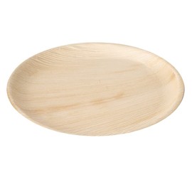 Restaurantware Indo 11.8 x 1 Inch Round Palm Plates 100 Microwavable Palm Leaf Dinner Plates - Freezable Sustainable Areca Palm Leaf Plates Oven-Ready For Hot & Cold Foods