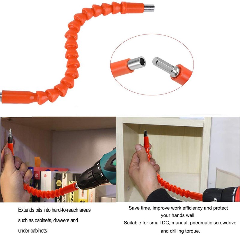 YIOYULEN Flexible Drill Bit Extension, 11.6inch Bendable Drill Bit Extension,