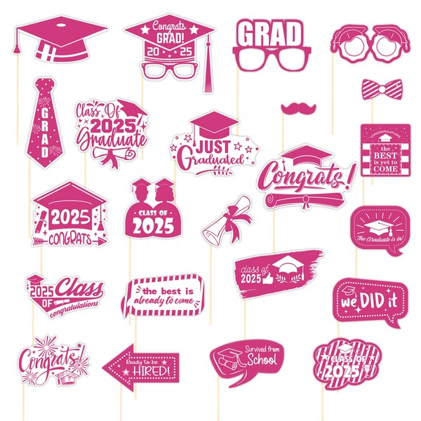 Graduation Photo Booth Props Set - Funny Class of 2025