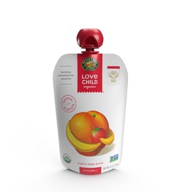 Love Child Organics Superblends Bananas, Strawberries + Peaches Puree, 4 oz (Pack of 1), Non-GMO, by Nature's Path