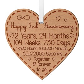 Happy 2nd Anniversary Gift for Couples Wedding Anniversary Gift for Him Her Engagement Present for Fiance Celebration Keepsake for Husband Wife Spouse Boyfriend Girlfriend Partner