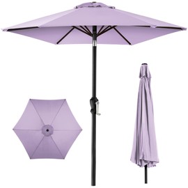 Best Choice Products 10ft Outdoor Steel Polyester Market Patio Umbrella w/ Crank, Easy Push Button, Tilt, Table Compatible - Lavender
