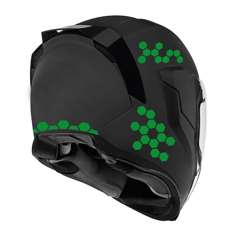 kit sticker reflejantes exagonales (Verde)