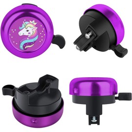 Children's Bicycle Bell, Cute Bell for Children, Girls, Boys, Bicycle Bell for Bicycle, Scooter, Tricycle, 22 mm Bicycle Bells with Silver Unicorn
