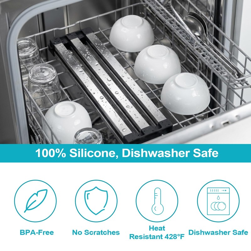 Aluminum Dish Drying Rack, 17.7" x 13.4", Foldable, Rust-Proof, Non-Slip