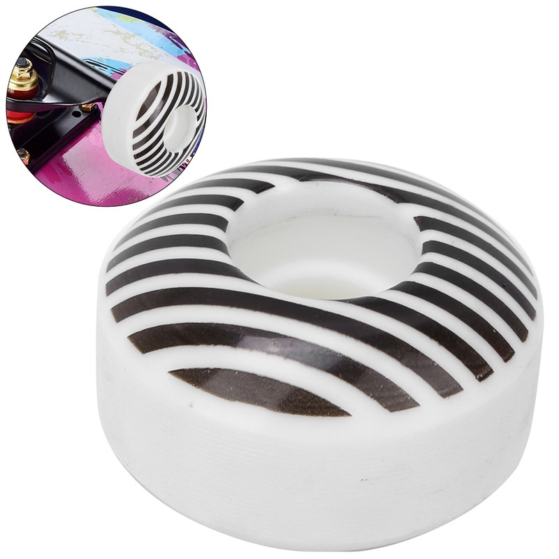 4PCS 95A PU White Stripe 52x30mm Skateboard Double Rocker Wheel