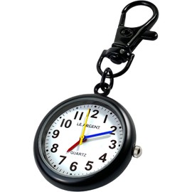 LE ARGENT Pocket Watch, Nurse Watch, Watch, Key Holder, Japanese Quartz, Black, pocket watch