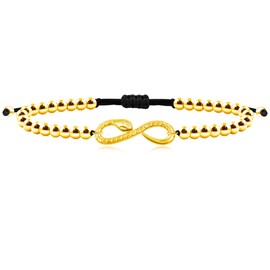 Oneress Elegant Gold Eternal Snake Shape Bracelet, Gold Plated Stainless Steel Stretch Beaded Bracelet, Ideal Jewelry Gifts of Endless Love for Your Lover YA4908