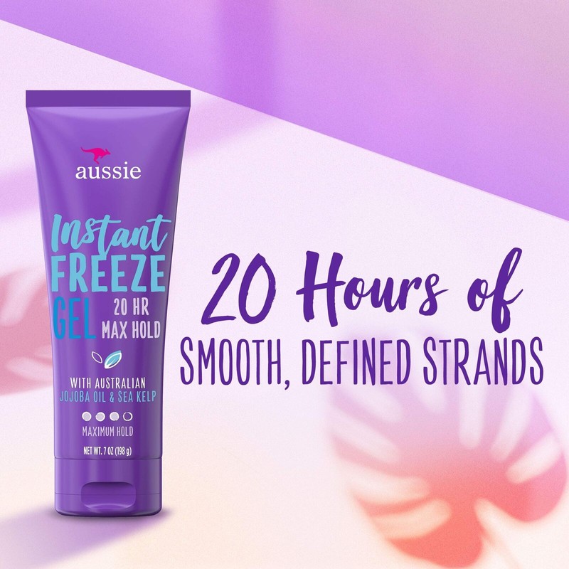 Aussie Instant Freeze Hair Gel 21 Ounce Maximum Hold for