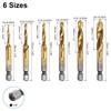 sourcing map 6pcs Combination Drill Tap Bit Set 1/8-40 BSW