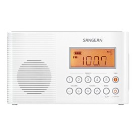 Sangean H201 Shower Radio AM/FM Waterproof, Weather Alert Radio, White