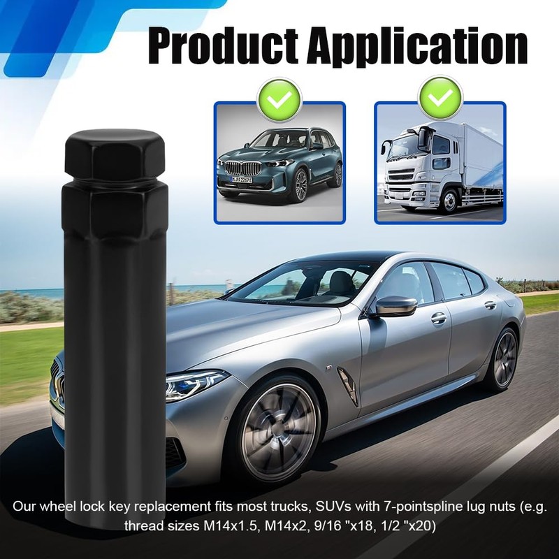 Rebvugr 7 Spline Lug Nut Socket, Wheel Lock Key Replacement