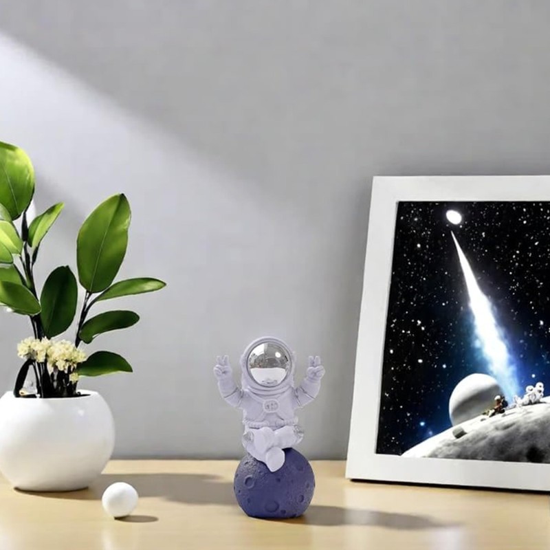 Cute Small Astronaut Figurines,Spaceman Statue Decor for Living Room Bedroom