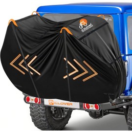IC ICLOVER Bike Cover for Transport on Rack, Bicycle Covers for 3 Bikes on Rear Bike Rack, 600D Outdoor Storage Bike Travel Cover on Hitch, Waterproof Bike Rack Covers for 3 Bikes on Car Bike Rack