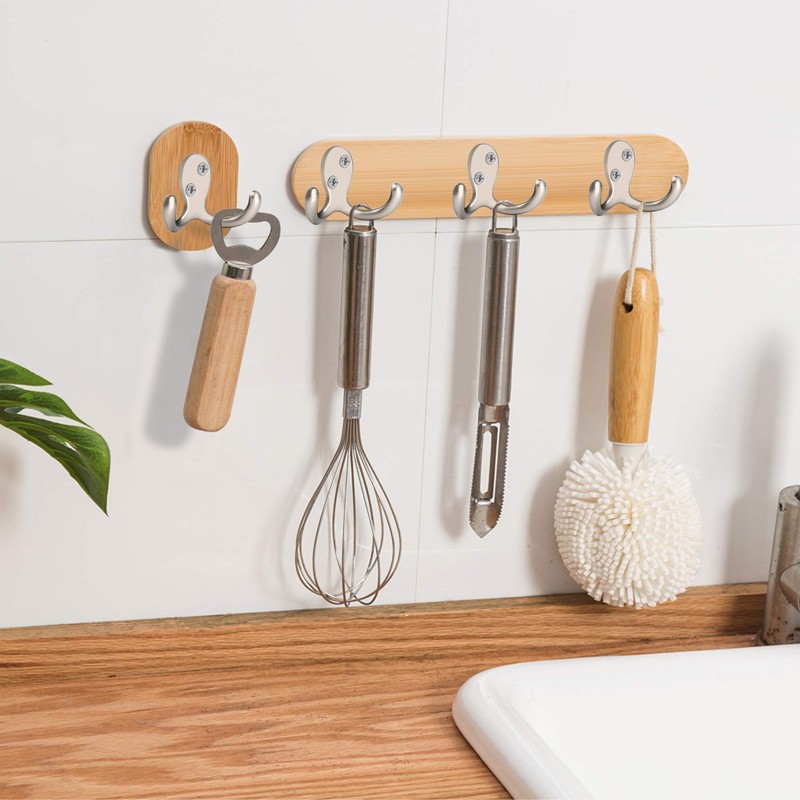 IBosins 10 Pack Heavy Duty Double Prong Coat Hooks Wall