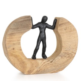 Moritz Sculpture I Dispute Simple I 22 x 7 x 17.5 cm I Wooden Decoration I Sculpture Decoration I Modern I Living Room I Made of Wood I Wooden Sculpture