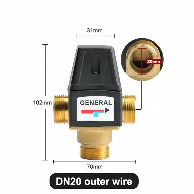 Thermostatic Mixing Valve, Brass Thermostatic Mixing Valve, with G3/4 Male